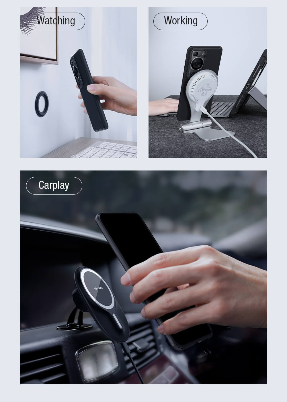 Чехол-крышка NILLKIN для Huawei P60, P60 Pro (серия Frosted shield Pro Magnetic case)